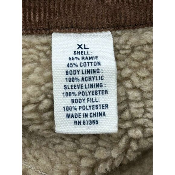 VTG Aeropostale Jacket Men's XL Sherpa Fur Corduroy Western Grunge Rancher Tan - Picture 3 of 13